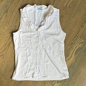 Elegant White Ruffle Tank Top